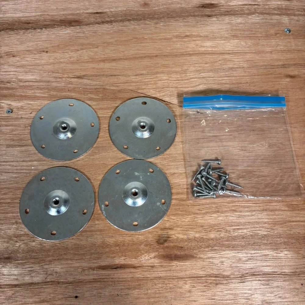 IKEA ADILS Leg Mounting Plates Set of 4 with Screws 902.179.72 Silver Metal